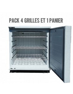 Accessoires : Pack de 4 Grilles Plates et Panier pour Caisson Isotherme Réfrigéré 460L